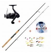 Mistrall přívlačový set s gumovými nástrahami (prut LAMBERTA XR SPIN 2,40m 5-20g)