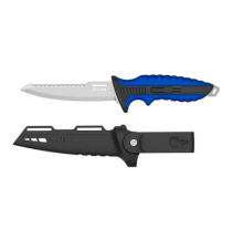 MUSTAD 5inch 4116 STAINLESS STEEL BAIT KNIFE- POLISHED BLADE FINISH BLUE