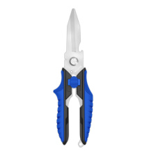 MUSTAD 8inch HD 420 STAINLESS STEEL, SPRING ASSIST SCISSORS BLUE