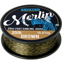 Kryston pletené šňůrky - Merlin fast sinking braid pískový 35lb 20m