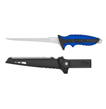 MUSTAD 7inch 4116 STAINLESS STEEL ULTRA FLEX FILLET KNIFE - POLISHED BLADE FINISH BLUE