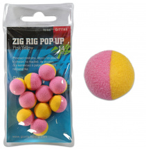 Giants fishing Pěnové plovoucí boilie Zig Rig Pop-Up pink-yellow 14mm,10ks